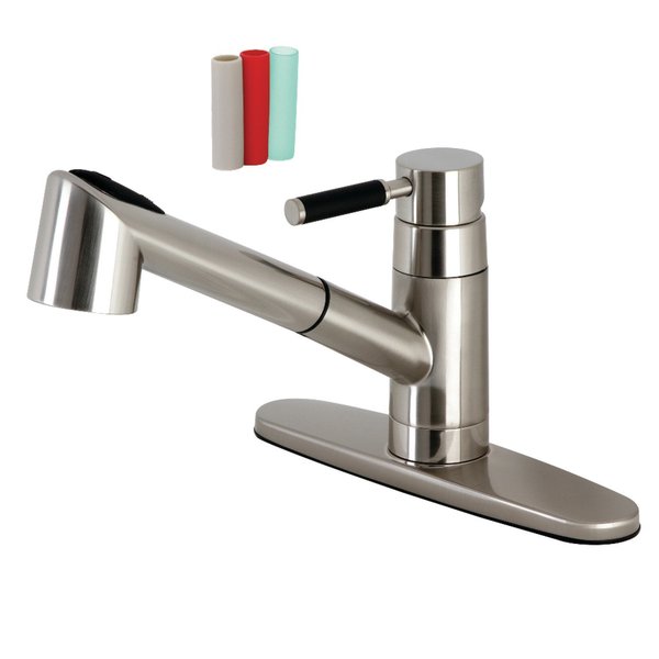 Gourmetier GSC8578DKL Kaiser Single-Handle Pull-Out Kitchen Faucet, Brushed Nickel GSC8578DKL